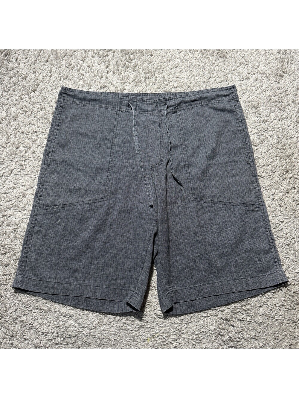 Prana Sutra Hemp Blend Shorts Mens Large Gray Drawstring Yoga Casual